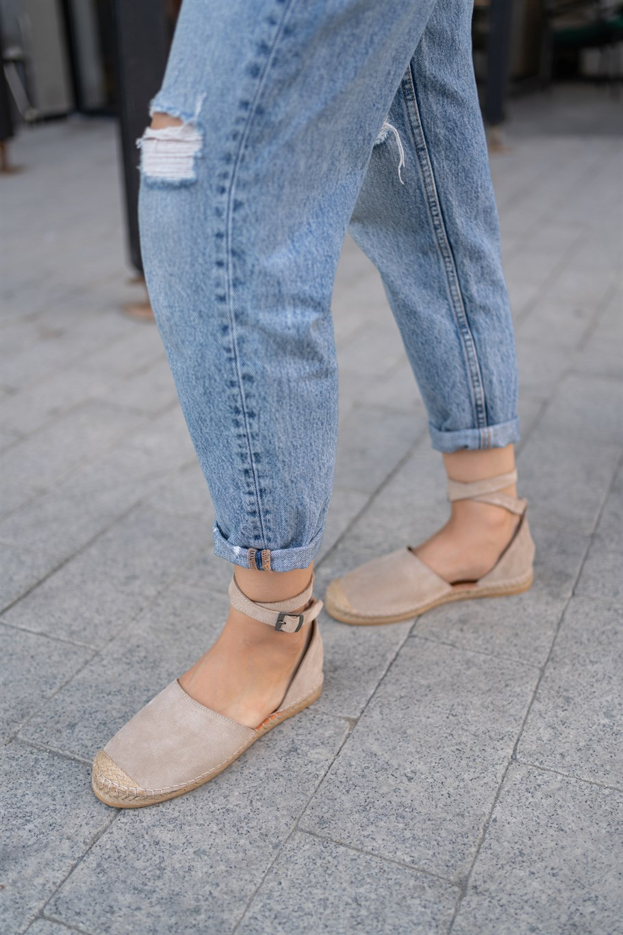 Wall Bej Süet   Espadril