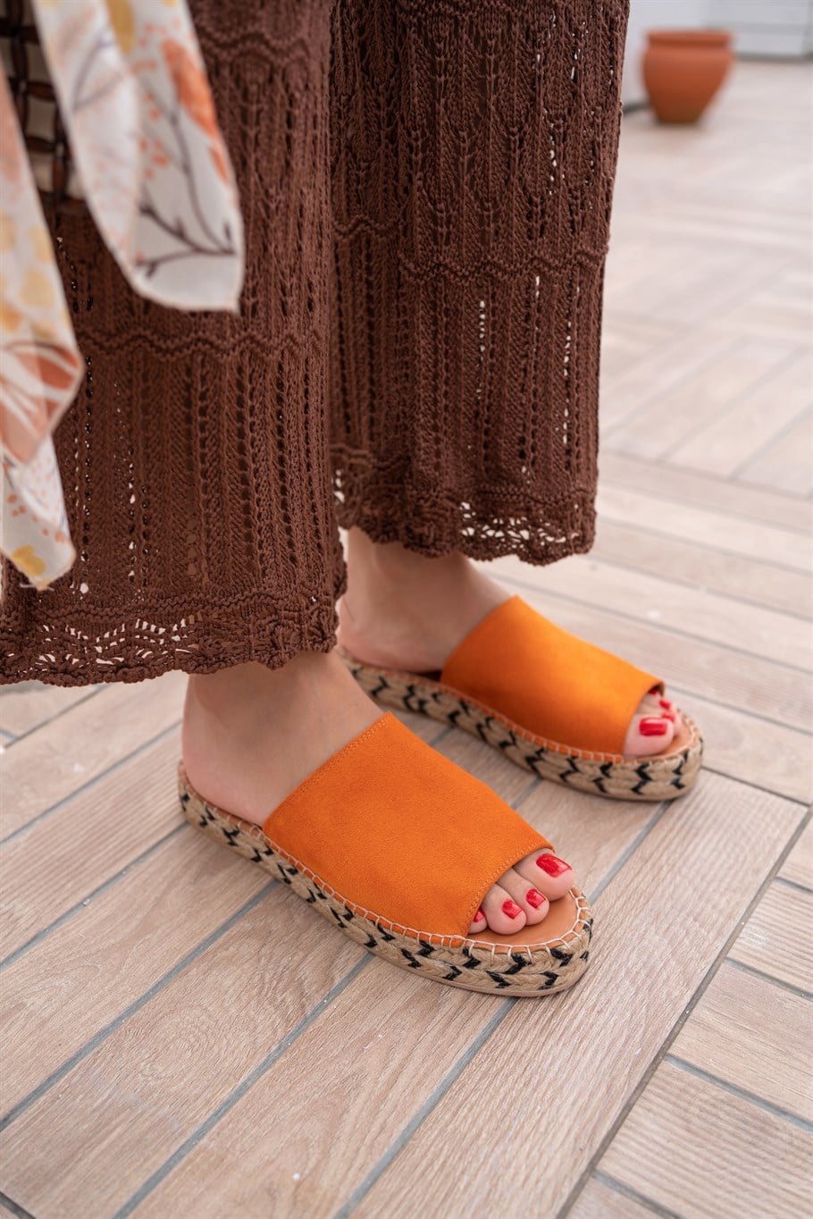 Walt Turuncu Süet   Espadril