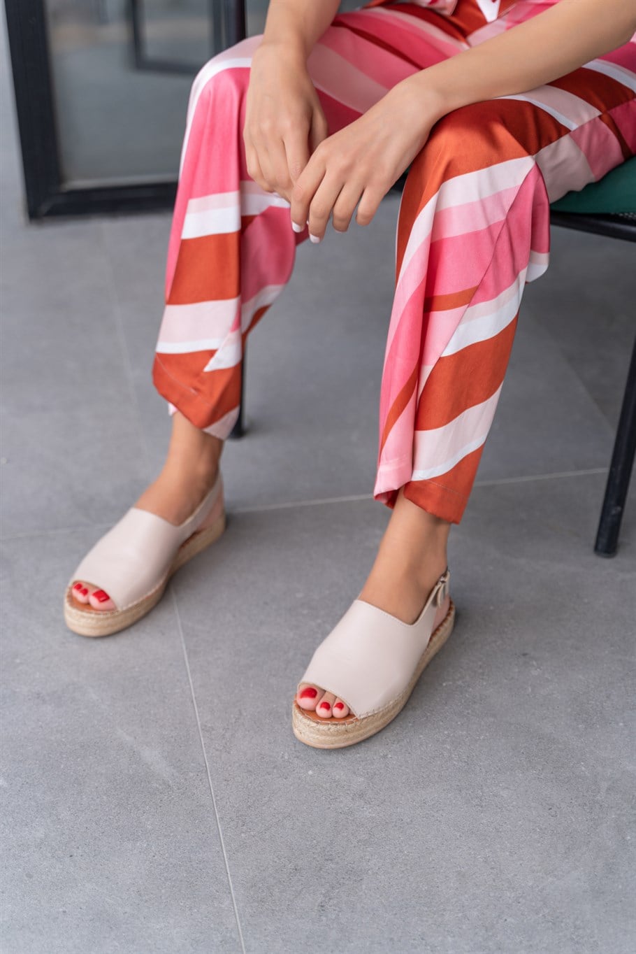 Wanna Vizon Deri   Espadril