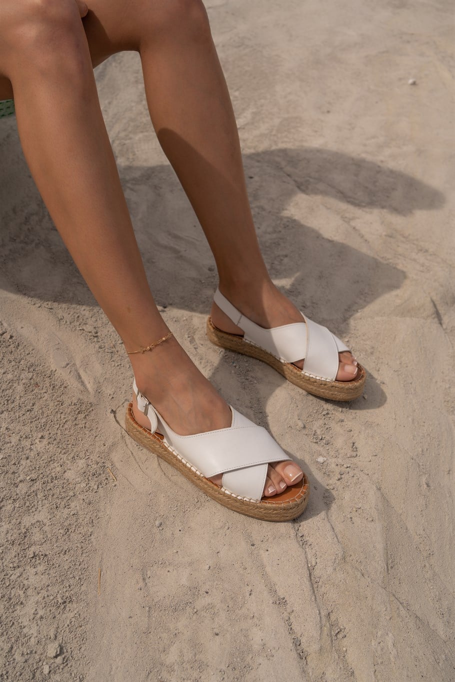 Wild Beyaz Deri   Espadril