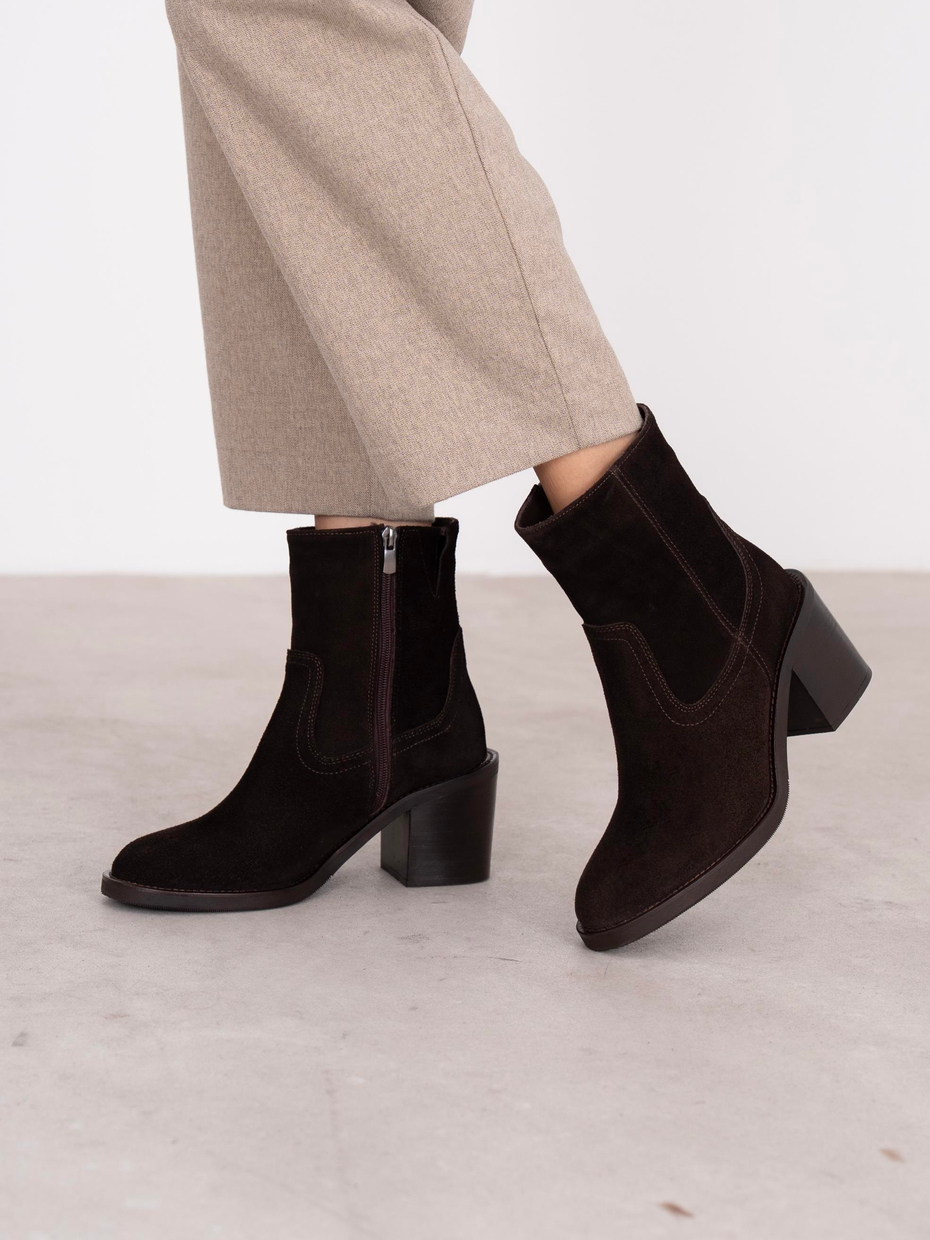 Wilena Kahve Süet Hakiki Deri Kadın Bot