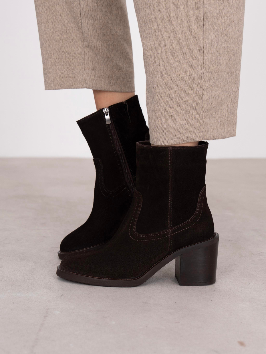 Wilena Kahve Süet Hakiki Deri Kadın Bot