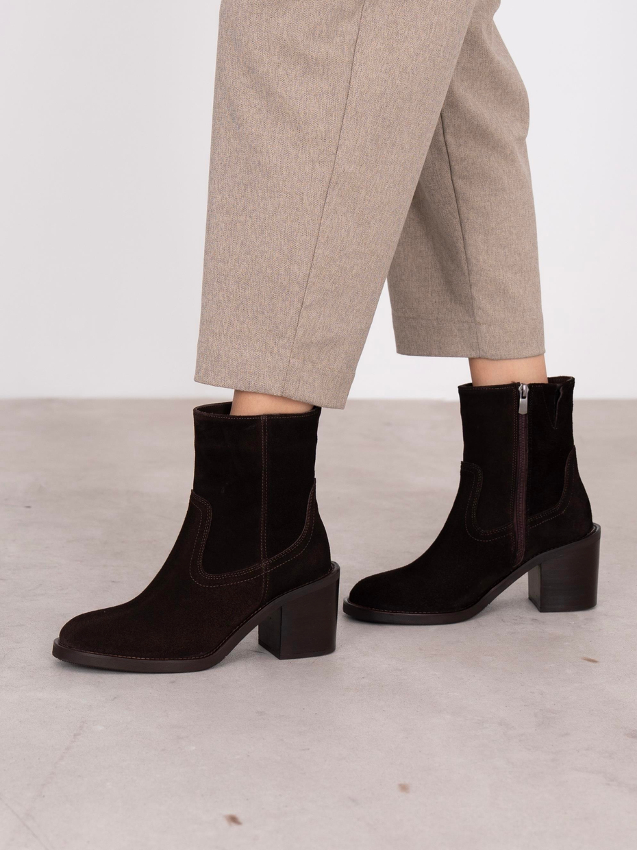Wilena Kahve Süet Hakiki Deri Kadın Bot