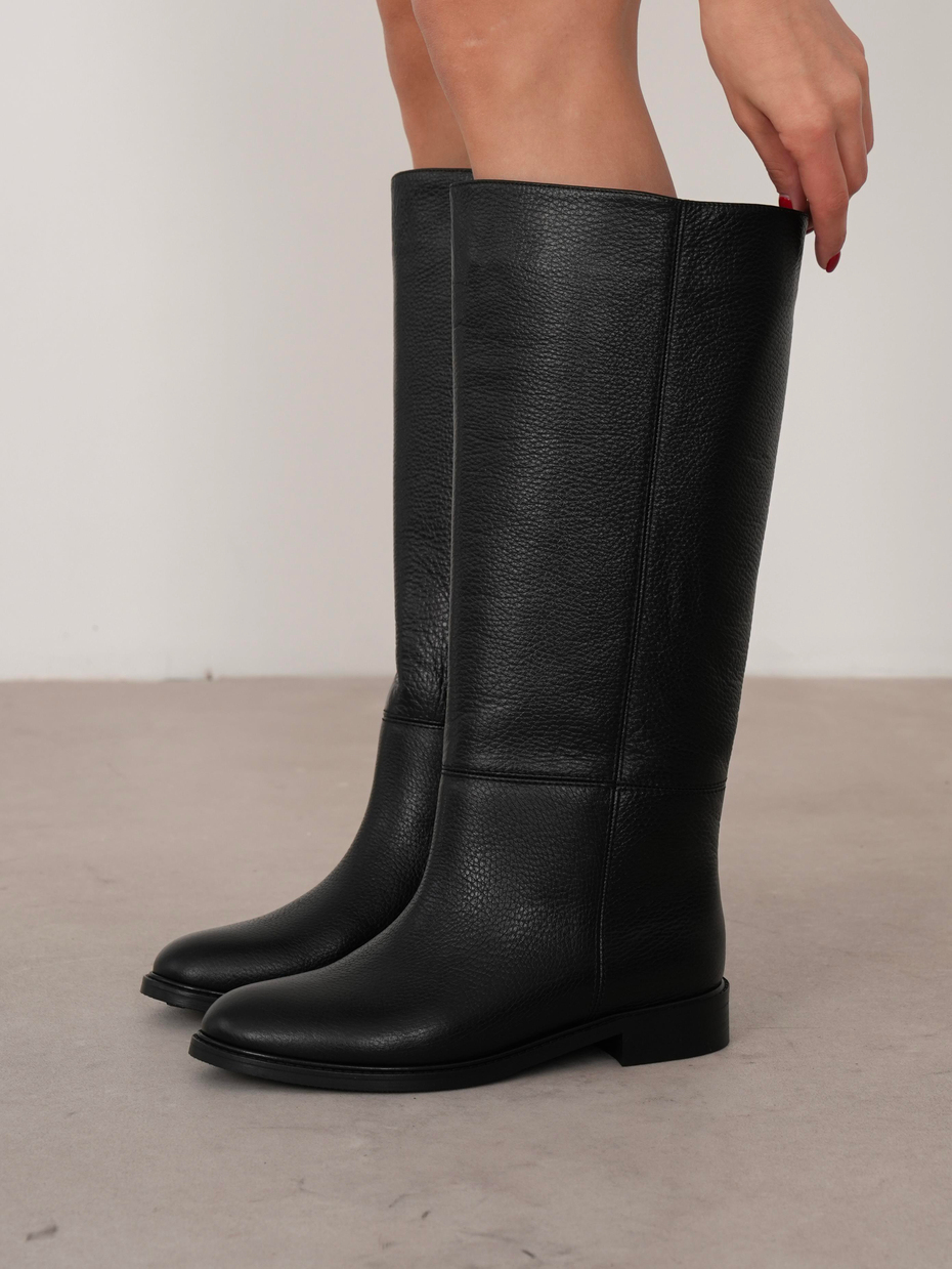 Yelina Siyah Hakiki Deri Kadın XL Çizme