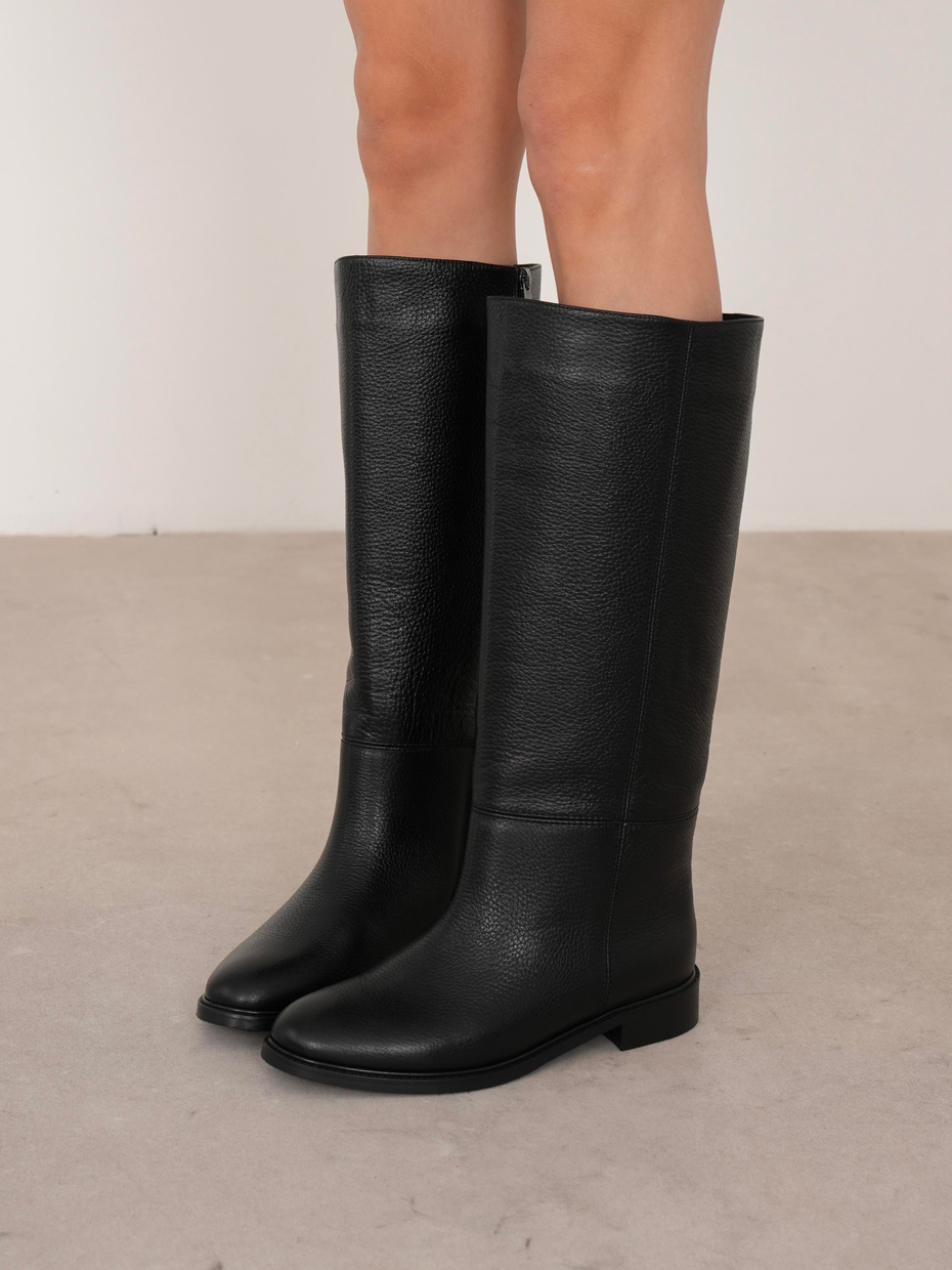 Yelina Siyah Hakiki Deri Kadın XL Çizme