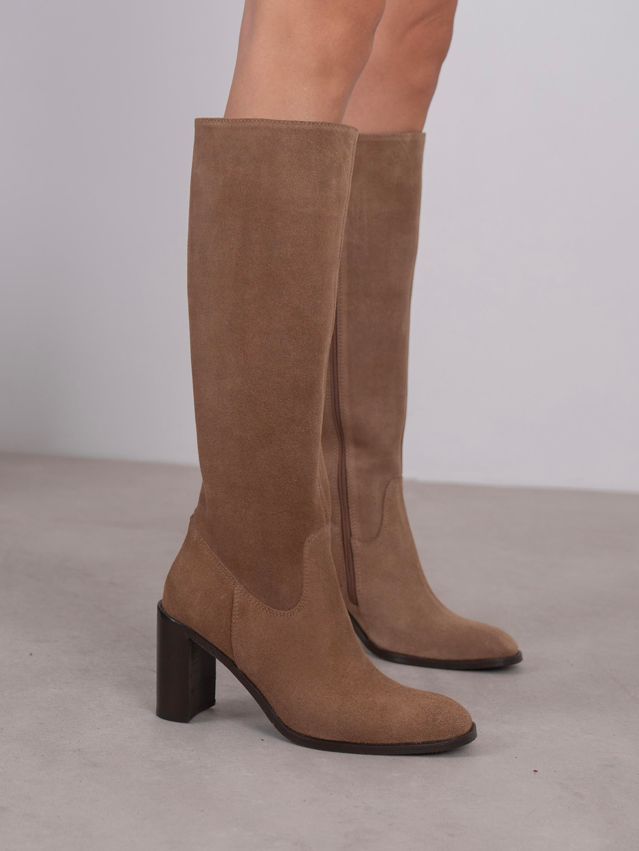 Zandra Camel Süet Hakiki Deri Kadın Çizme