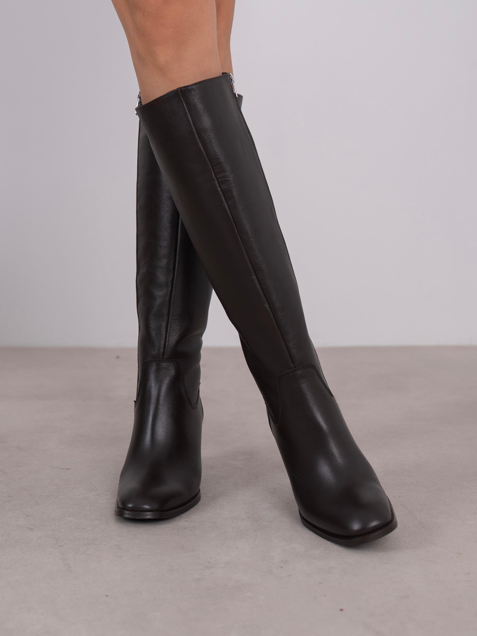 Zandra Kahve Hakiki Deri Kadın Çizme