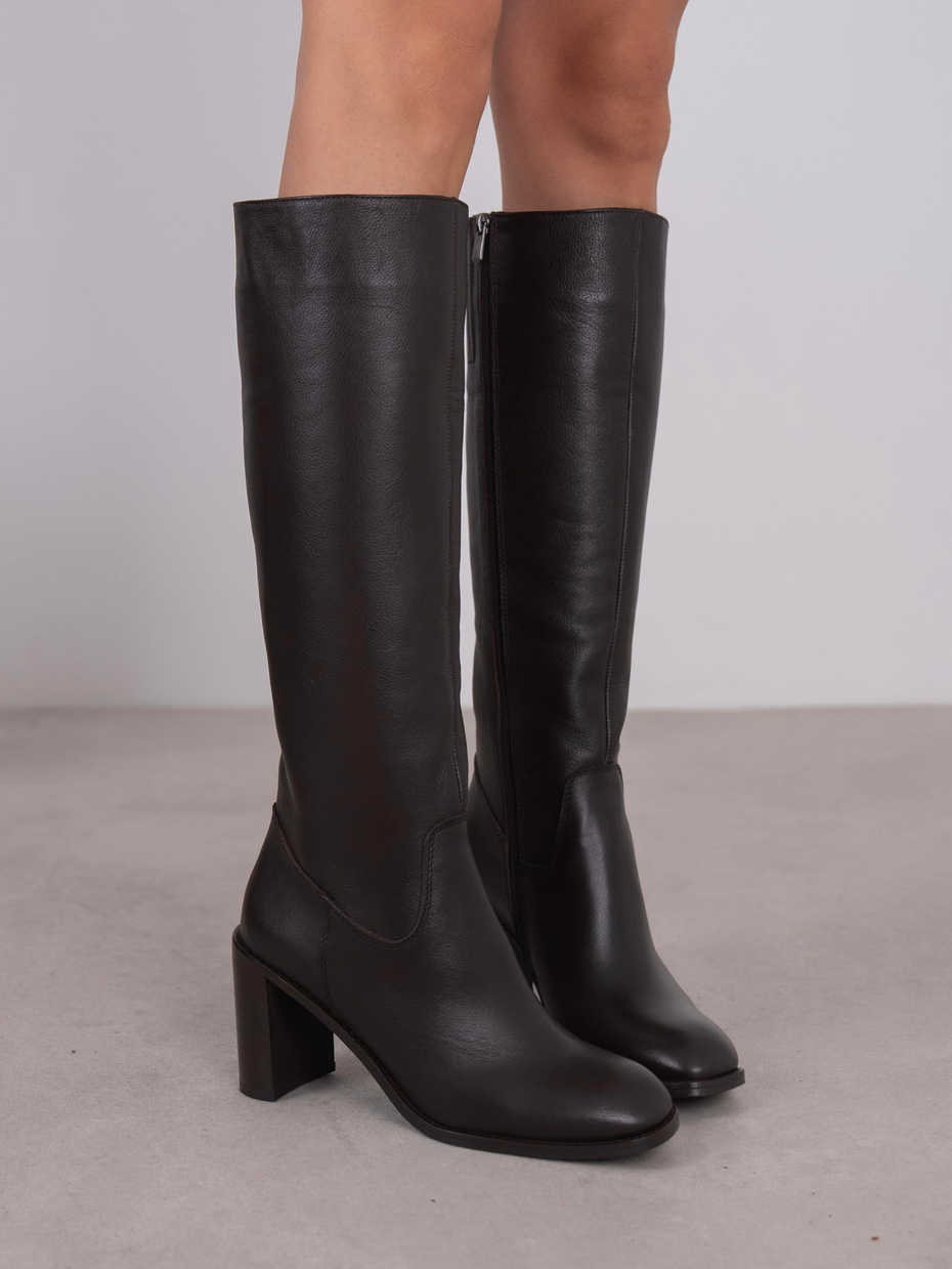 Zandra Kahve Hakiki Deri Kadın Çizme