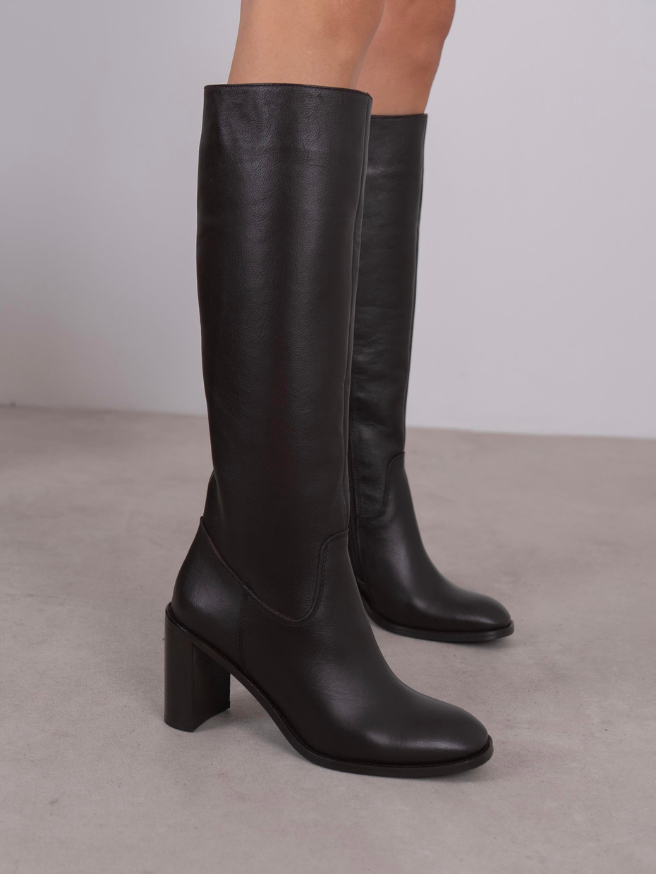 Zandra Kahve Hakiki Deri Kadın Çizme