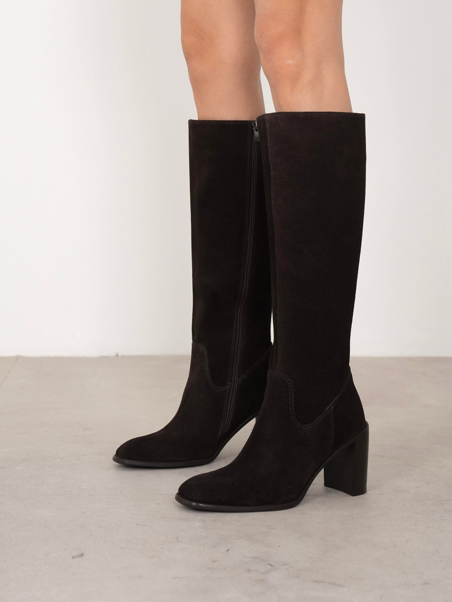 Zandra Kahve Süet Hakiki Deri Kadın Çizme