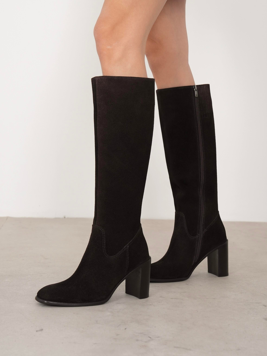 Zandra Kahve Süet Hakiki Deri Kadın Çizme