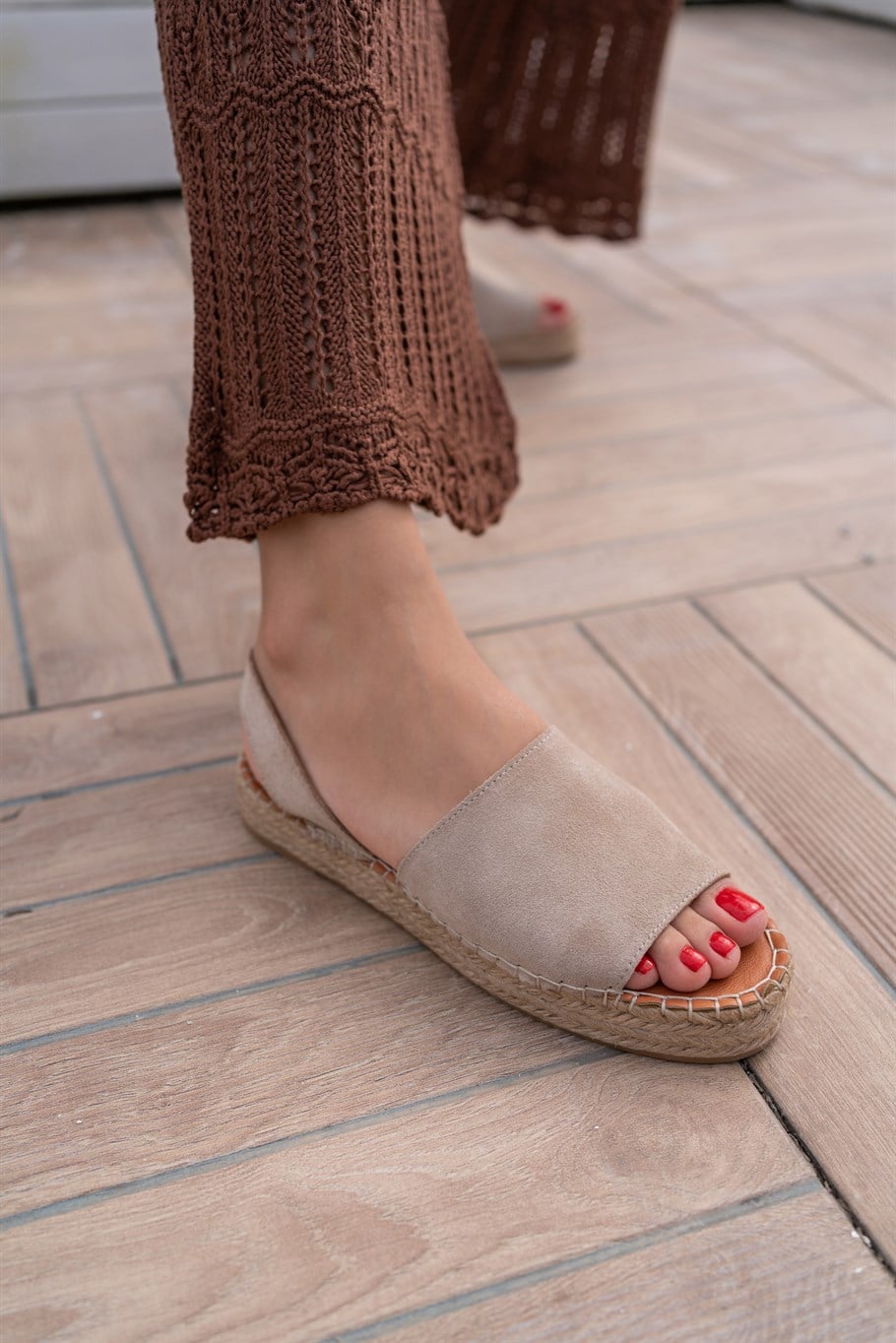 Zeus Bej Süet   Espadril