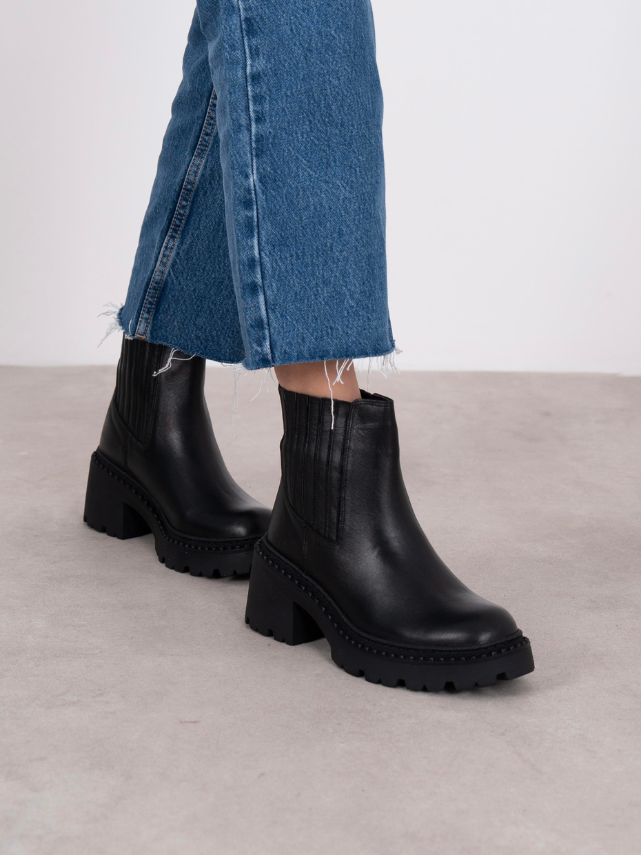 Zeyna Siyah Hakiki Deri  Bot