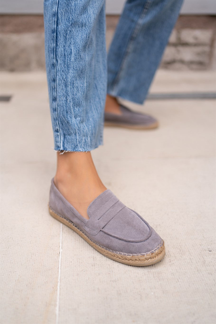 Zily Gri Süet   Espadril