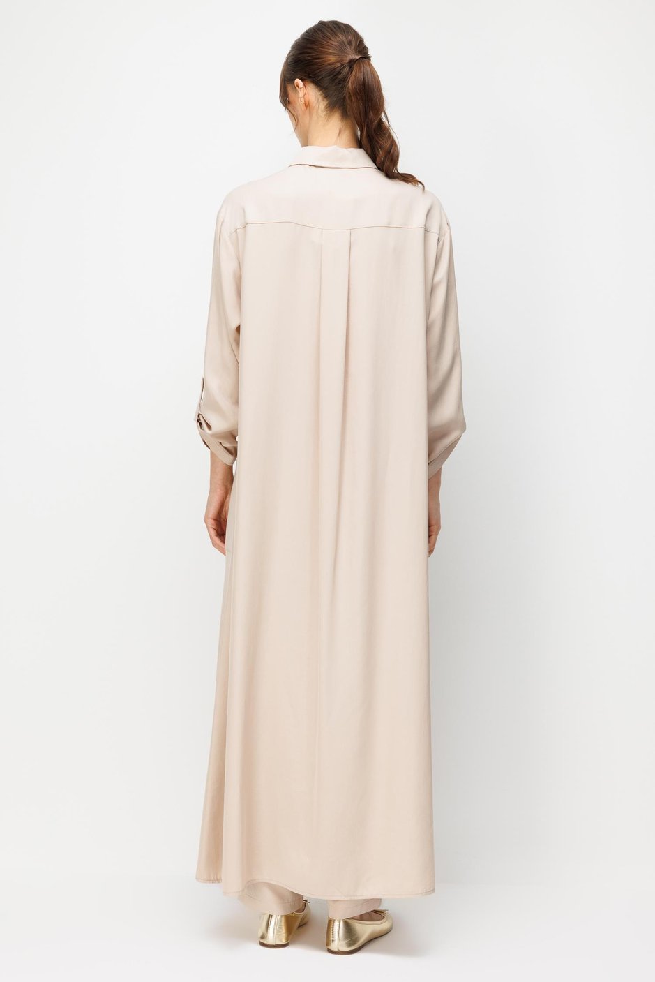 100% Təbii LyoCELL Maxi Draped Yumşaq Parça Zamansız İdman Abaya Daşı