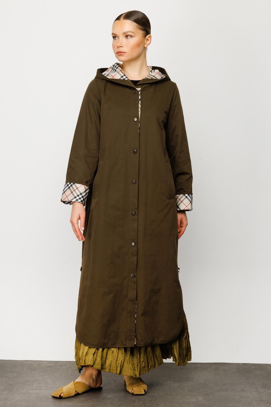 BBRY KUMAŞ  CLSS TRENCH-Haki