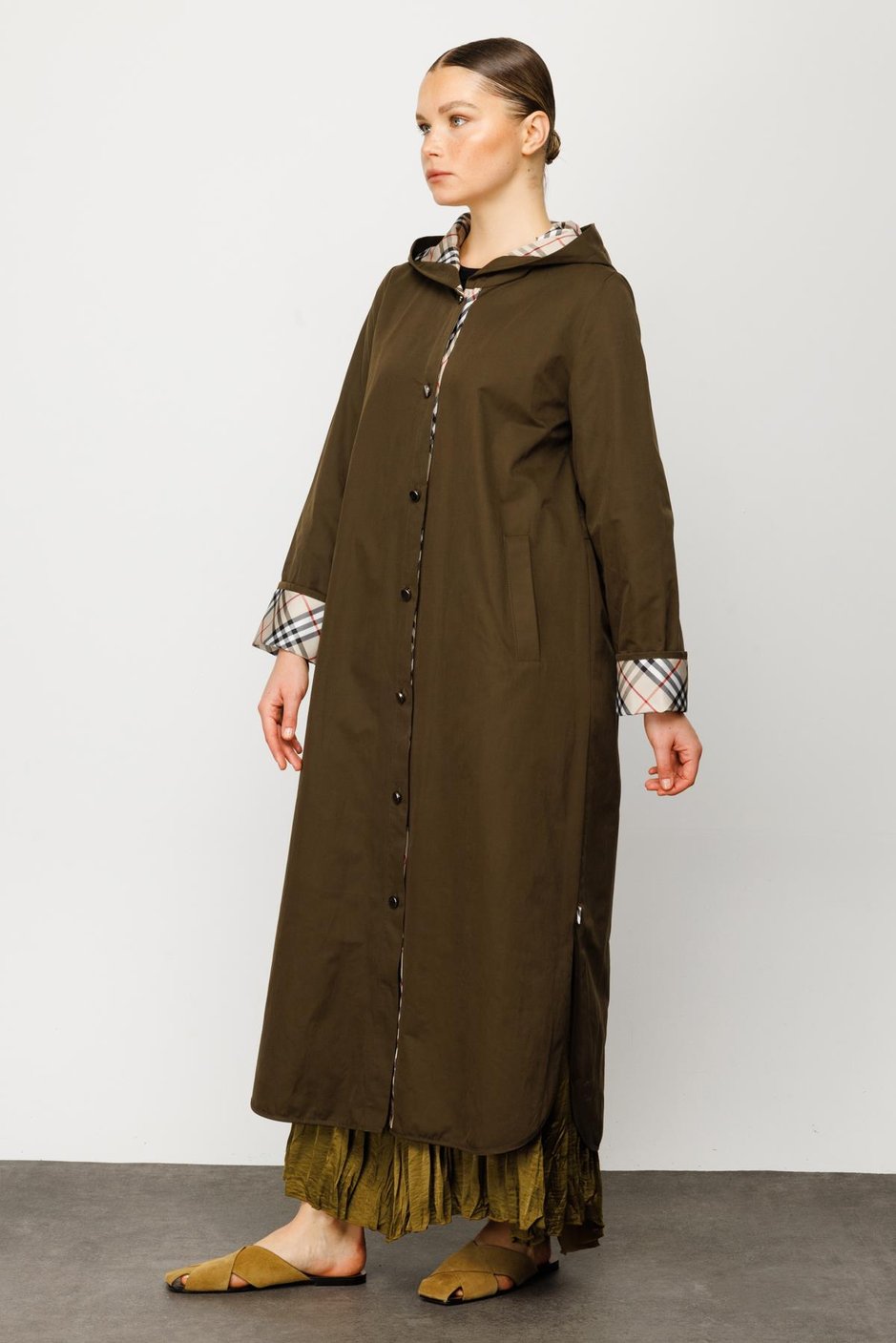 BBRY KUMAŞ  CLSS TRENCH-Haki