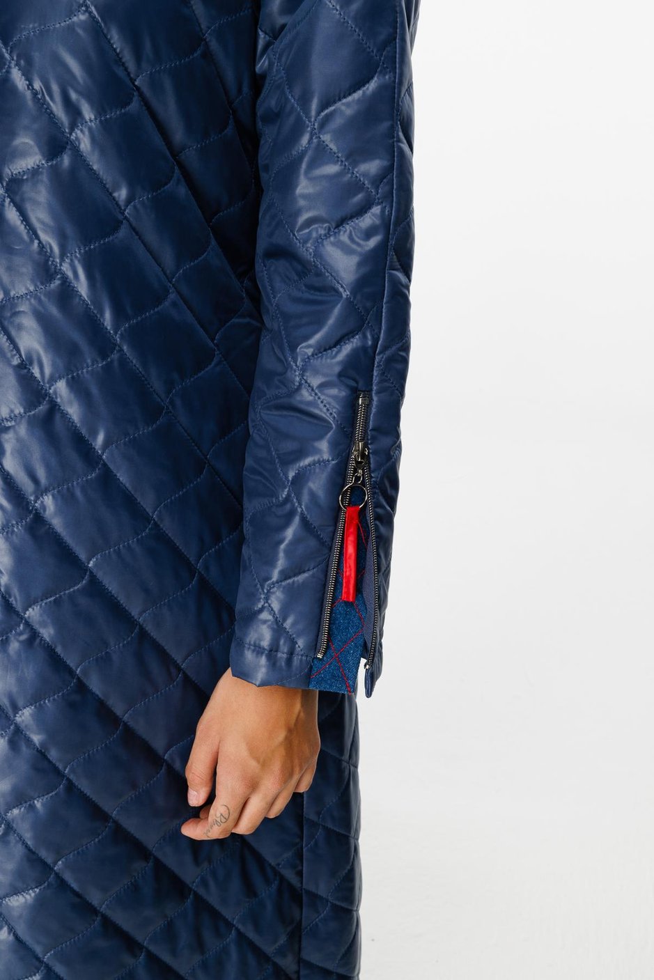 Denim Rouge Kapitone Dolgulu Garni Femuarlı Baharlık Trench Kaban-Laci