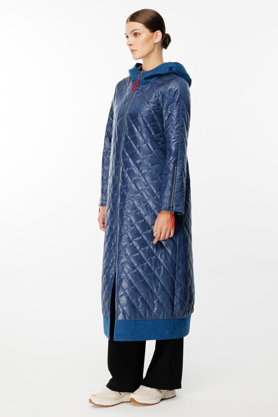 Denim Rouge Kapitone Dolgulu Garni Femuarlı Baharlık Trench Kaban-Laci