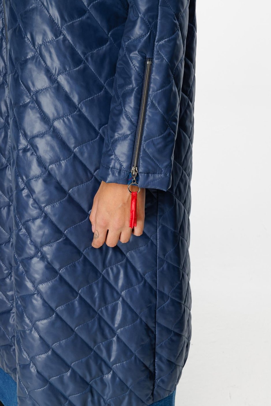 Denim Rouge Kapitone Dolgulu Garni Femuarlı Baharlık Trench Kaban-Laci
