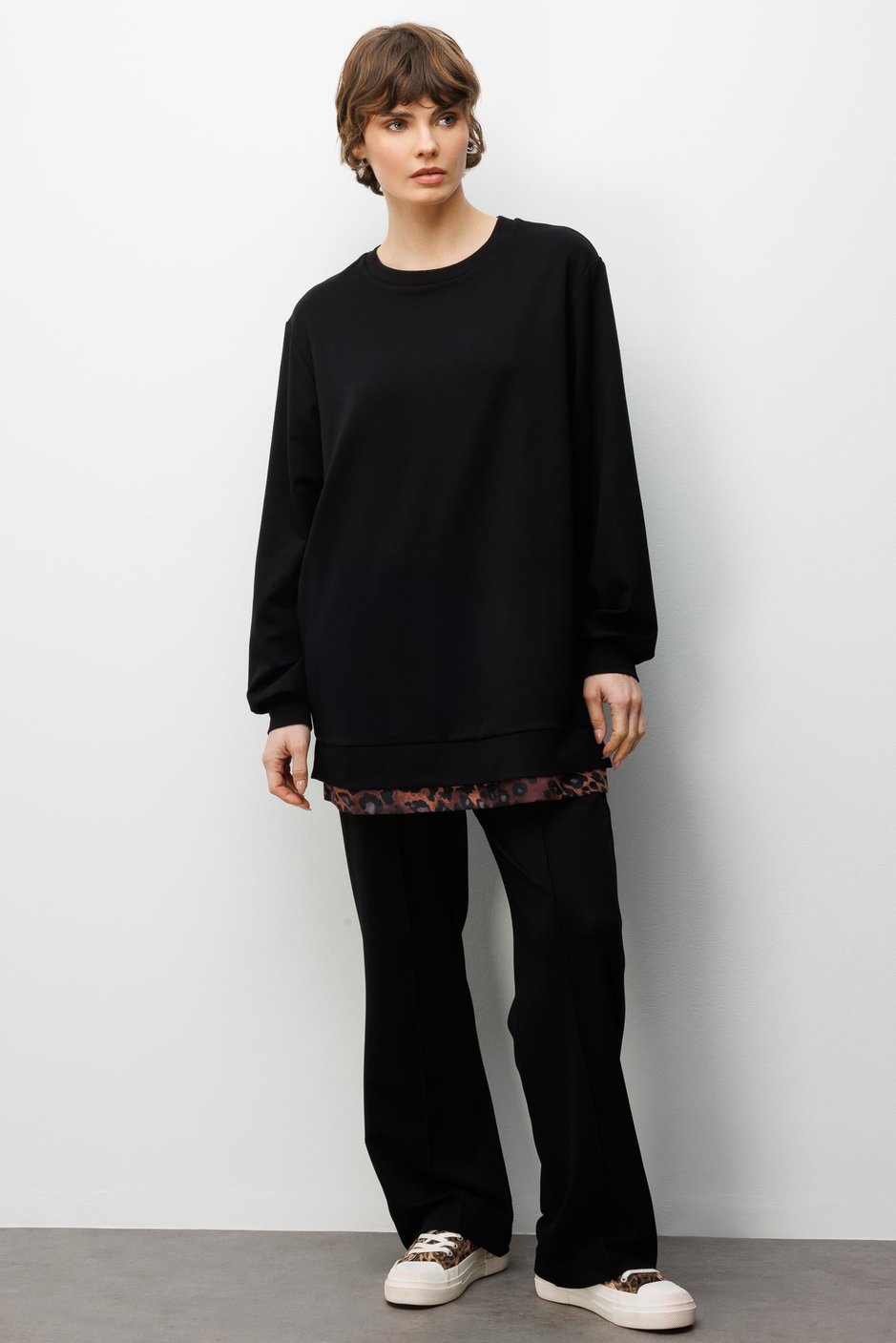 Leo Garni Strickhosen-Set mit Details – Schwarz