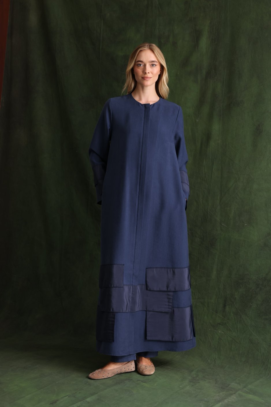 Premium Akcıı Kumaştan Aplik Garnili Maxi Ferace-Laci