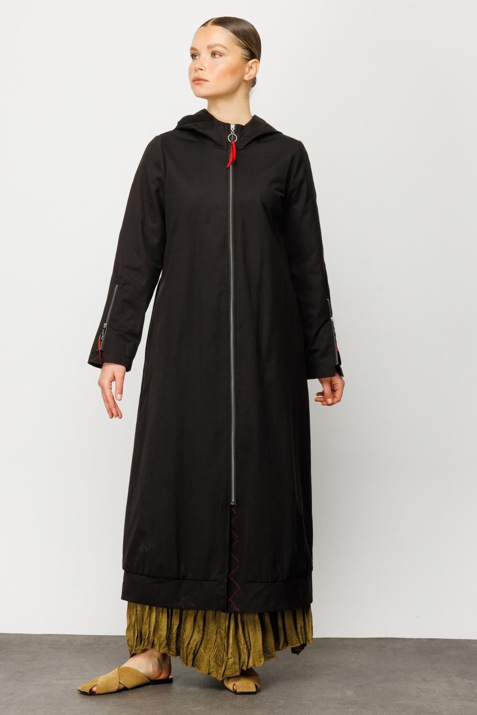 ROUGEX BRRY Kap  Trench-Siyah