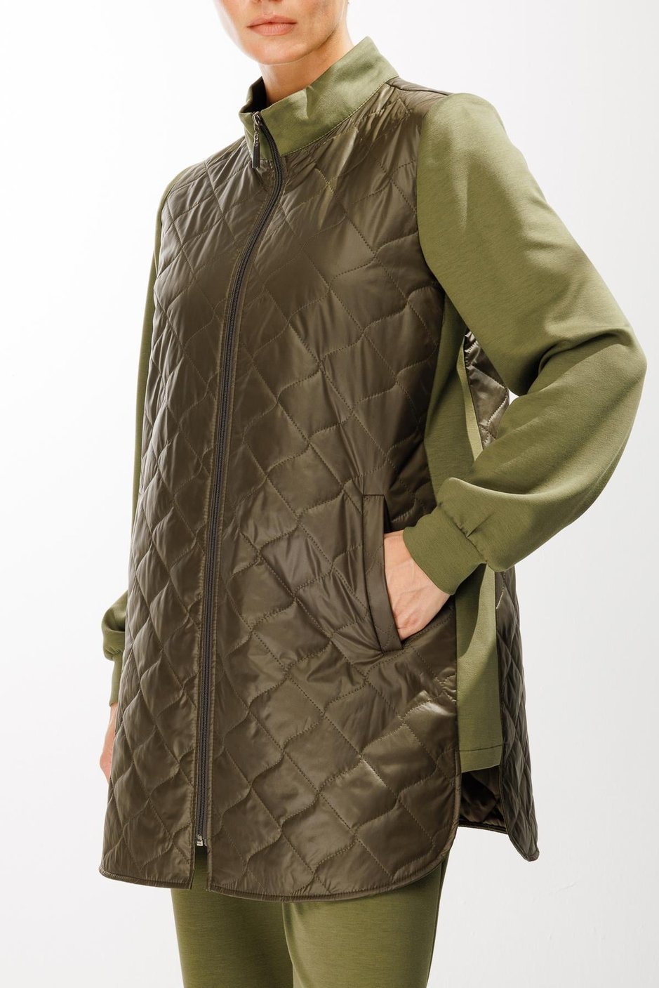 Sety Dolgulu Kap (üst) ve Pantalon Kambin Örme Takım-Haki