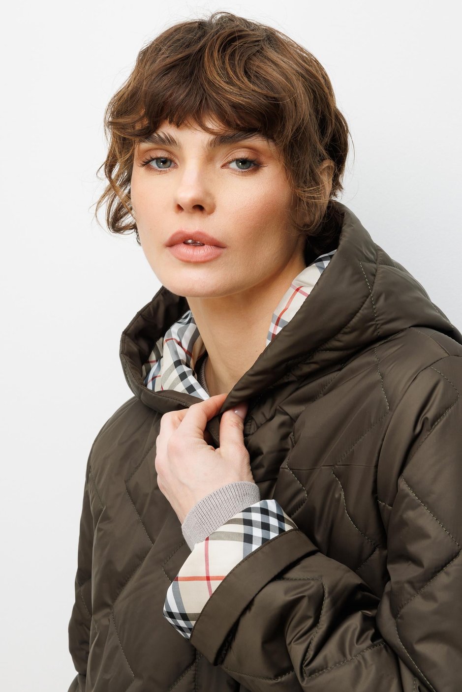 Soft Fiber Filled, Specially Detailed, Lined, Timeless Coat Plus-Khaki