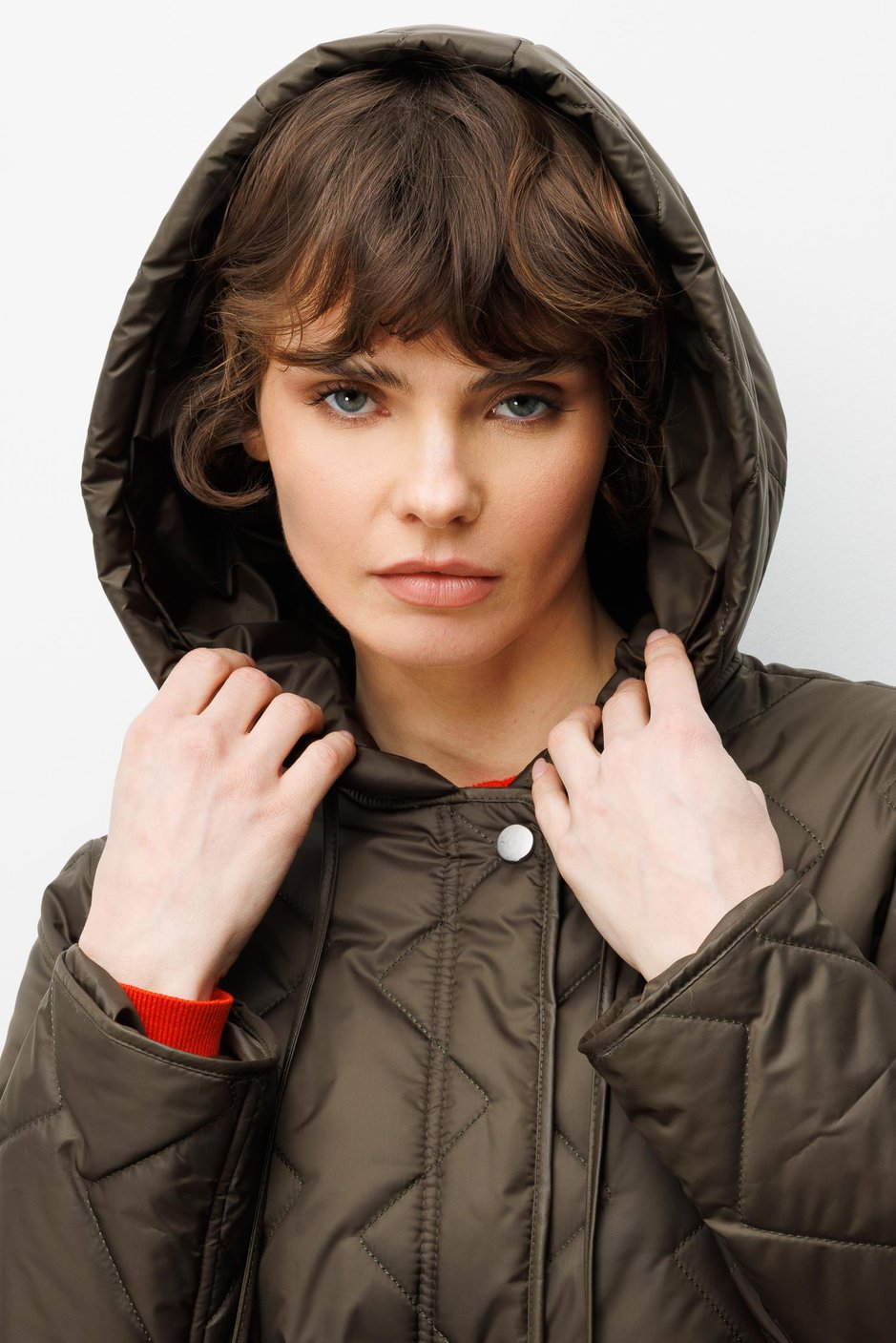 Soft Fiber Filled, Specially Detailed, Lined, Timeless Coat Plus-Khaki