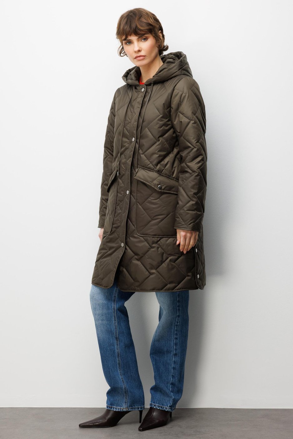 Soft Fiber Filled, Specially Detailed, Lined, Timeless Coat Plus-Khaki