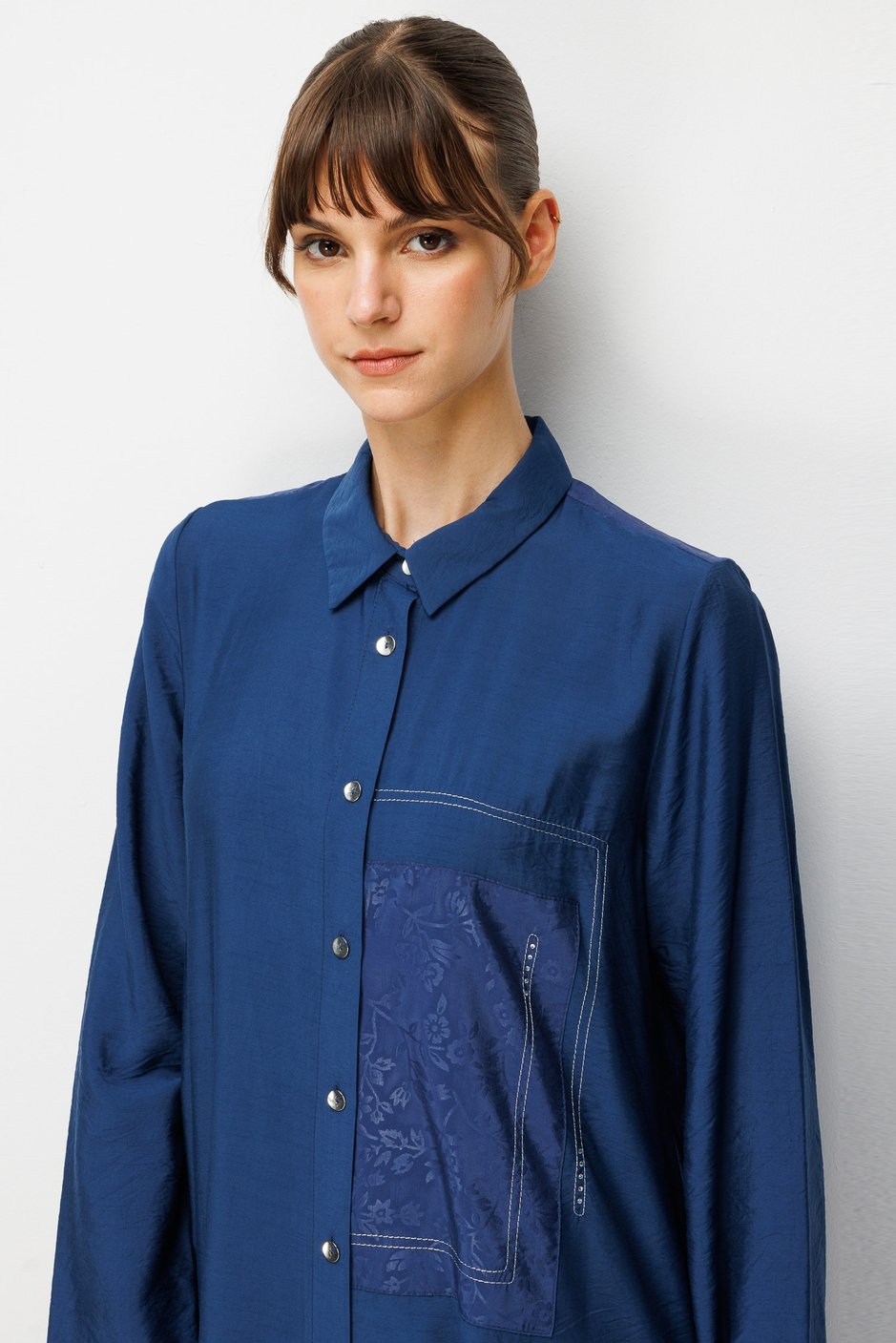 %85 LyoCELL Goldy Desenli Ara Kumaş Garnili Pantalon Maxi Tunik Kombin Takım.-Laci