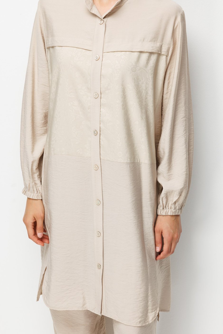 %85 LyoCELL Goldy Desenli Arabant Basen Örten Tunik Pantalon Kombin Takım-Taş