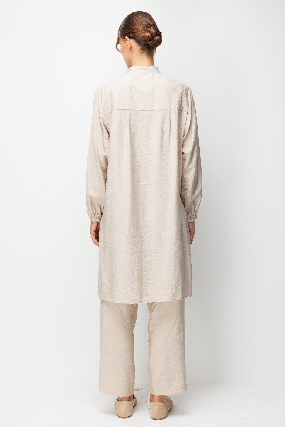%85 LyoCELL Goldy Desenli Arabant Basen Örten Tunik Pantalon Kombin Takım-Taş