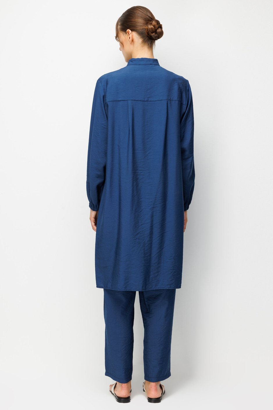 %85 LyoCELL Goldy Desenli Arabant Basen Örten Tunik Pantalon Kombin Takım-Laci