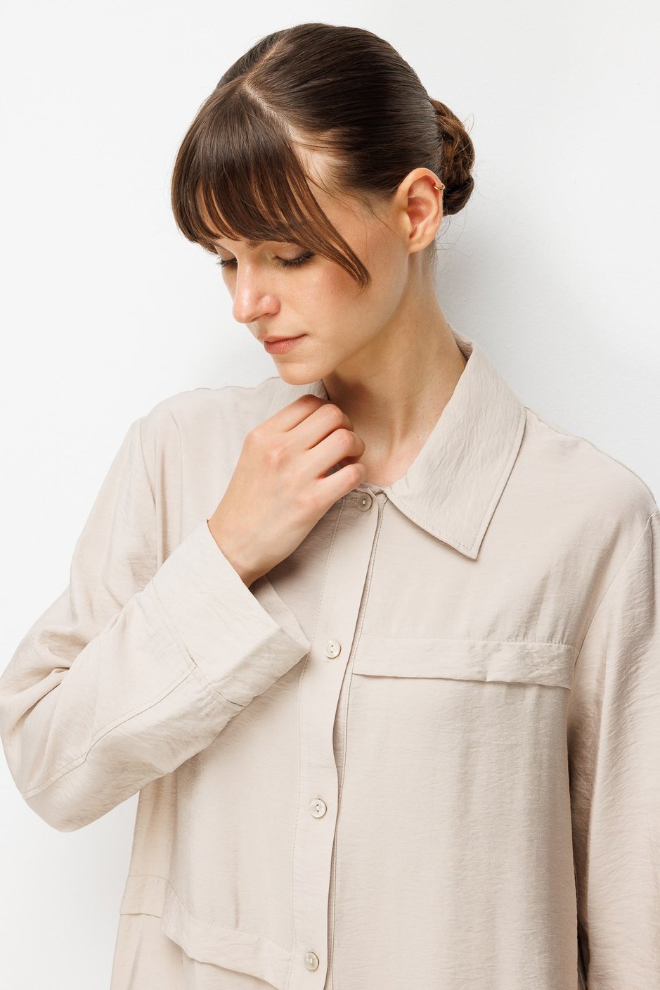 %85 LyoCELL Goldy Kat Aller Detaylı Spor Maxi TuniK-Taş