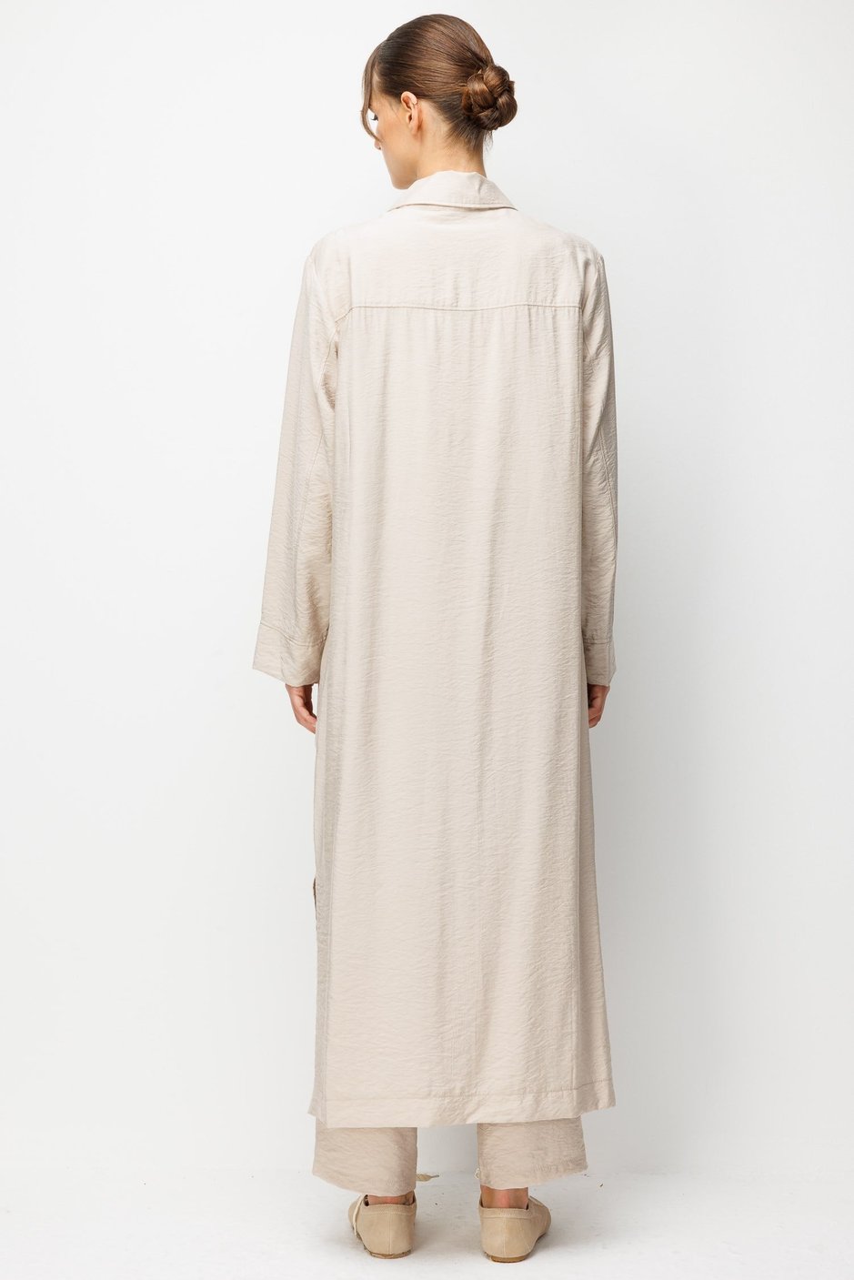 %85 LyoCELL Goldy Kat Aller Detaylı Spor Maxi TuniK-Taş