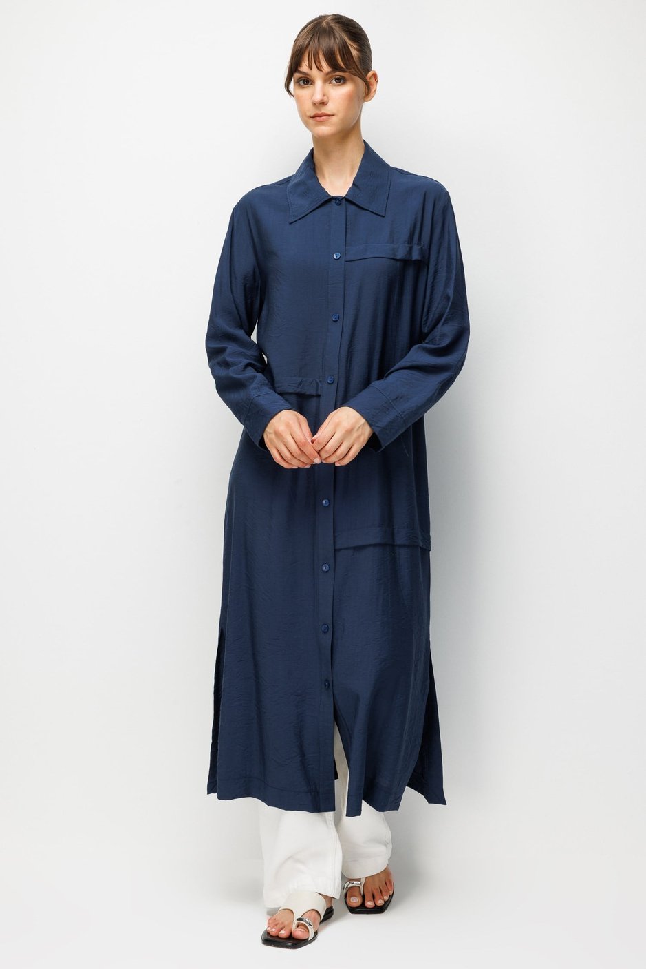 %85 LyoCELL Goldy Kat Aller Detaylı Spor Maxi TuniK-Laci
