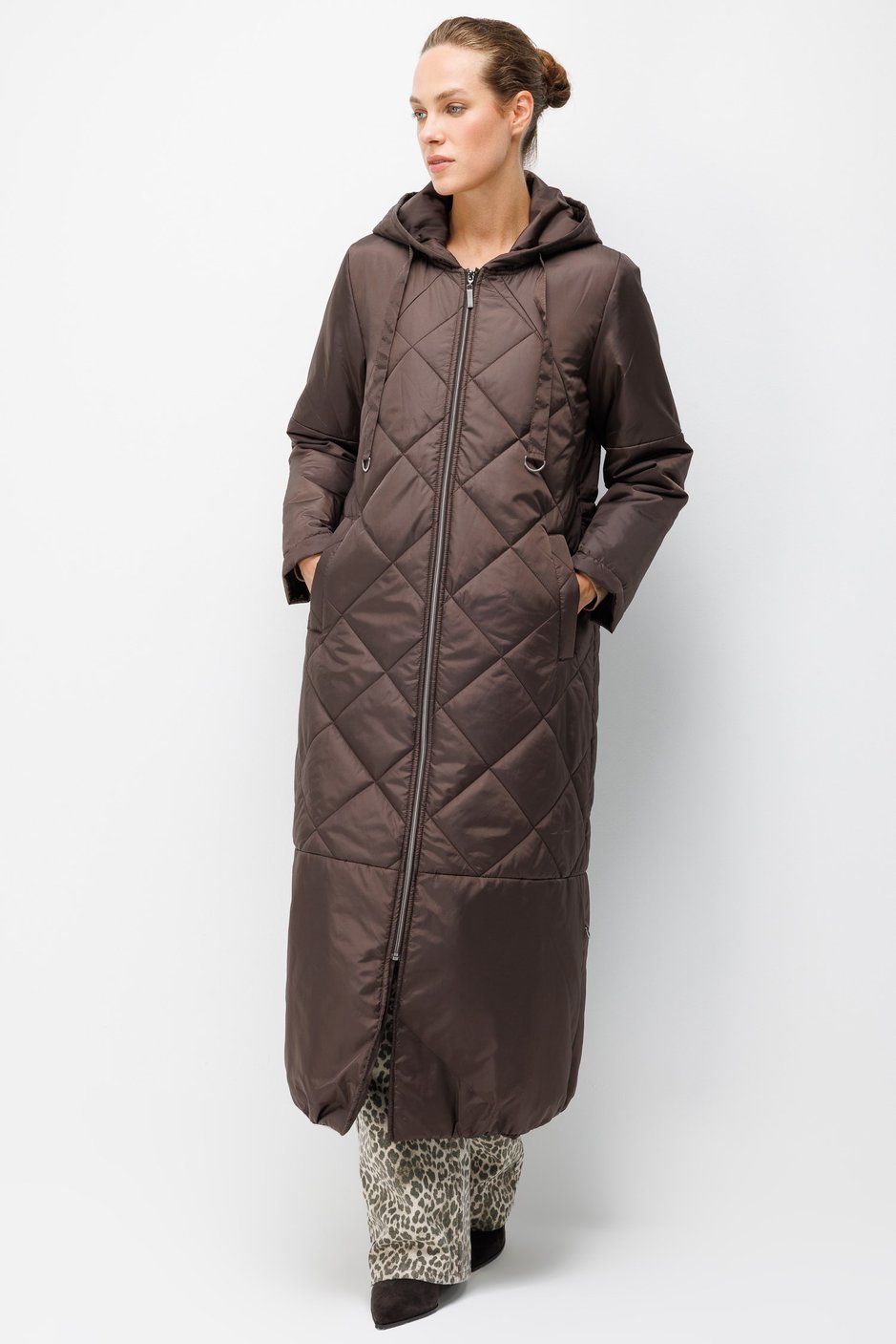 Classic Extra Soft Dolgulu Tam Boy Kaban Manto-Kahve