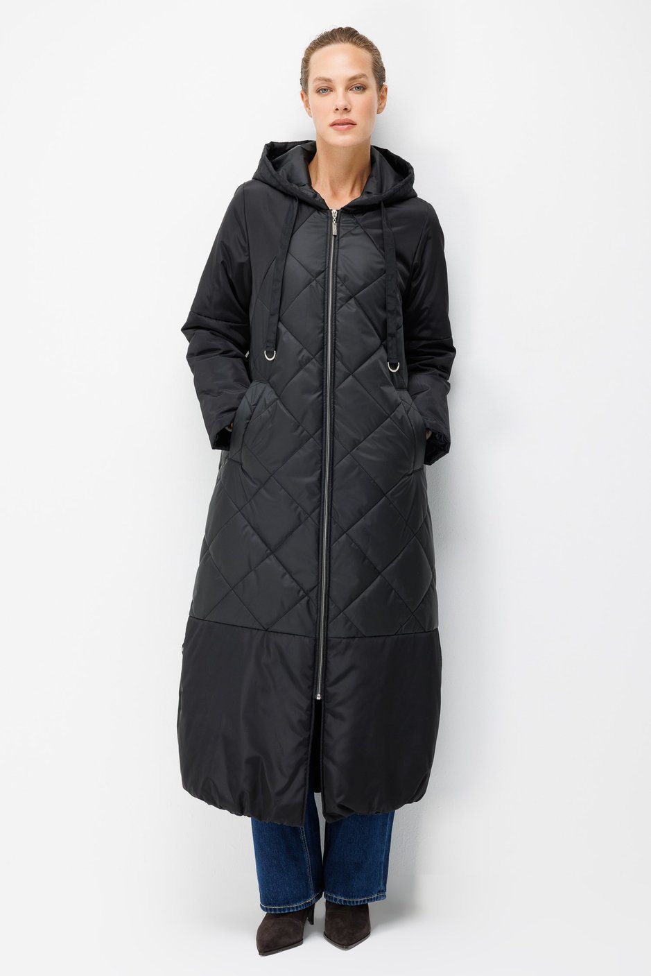 Classic Extra Soft Full Length Padded Coat - Black