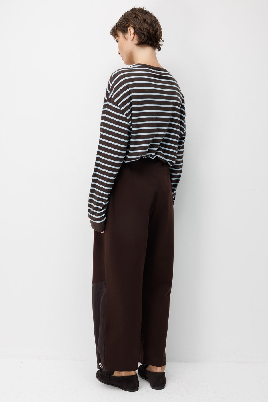 Duo Panel Detaylı Spor Pantolon-Kahve