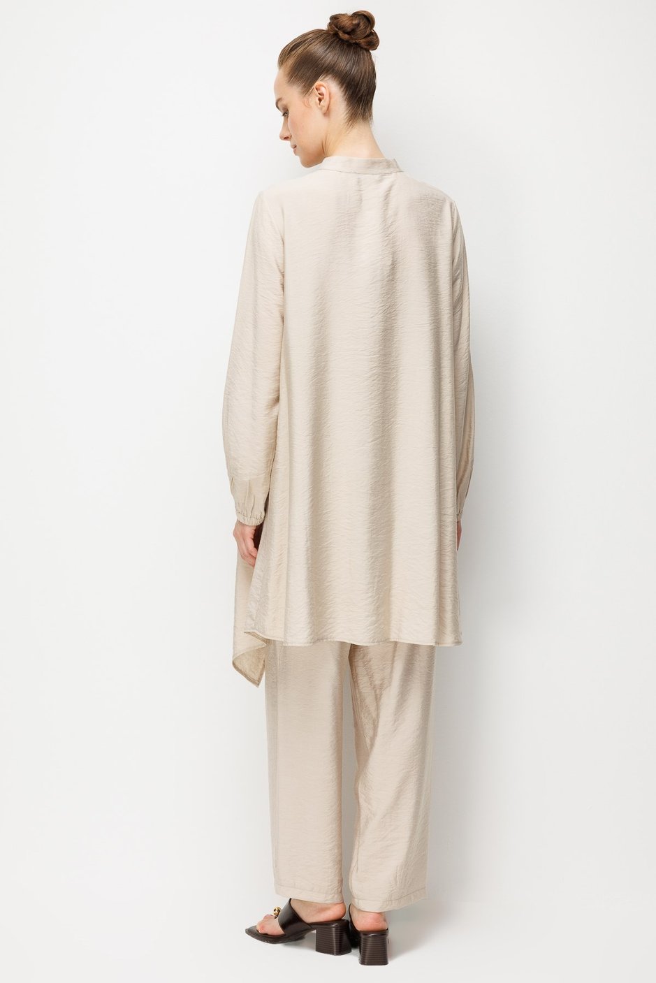Goldy %85 LyoCELL Comfort Kalıp Zamansız Tunik-Pantolon Kombin Takım-Taş