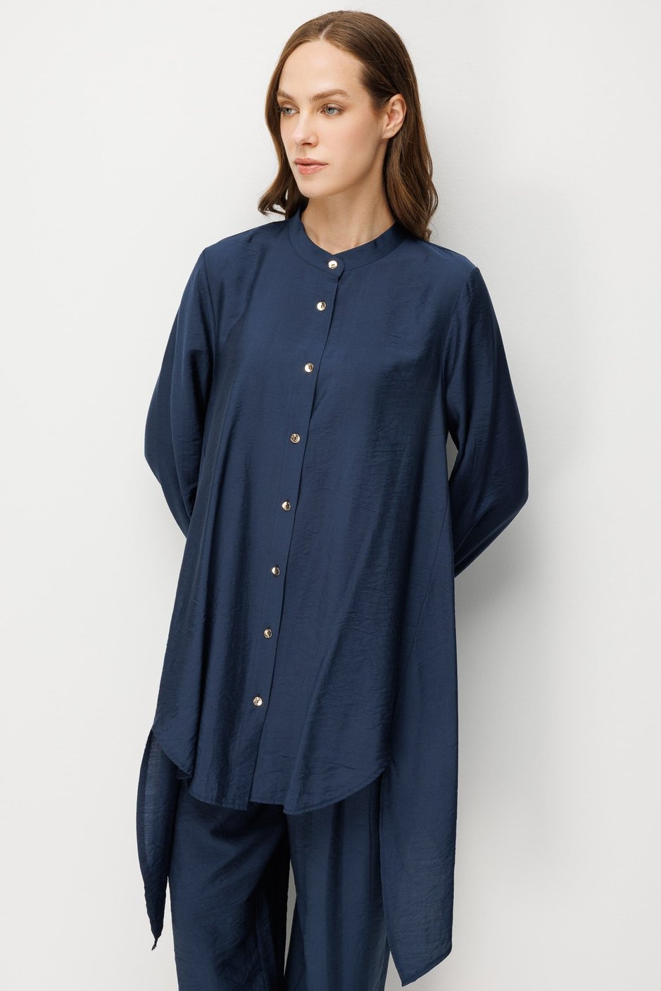 Goldy %85 LyoCELL Comfort Kalıp Zamansız Tunik-Pantolon Kombin Takım-Laci
