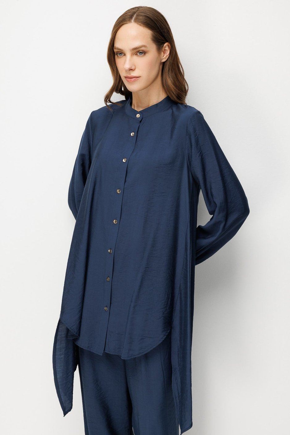 Goldy %85 LyoCELL Comfort Kalıp Zamansız Tunik-Pantolon Kombin Takım-Laci