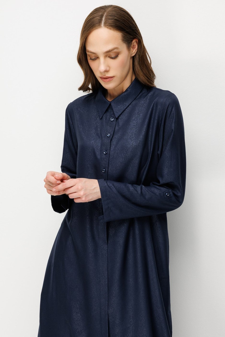 Kum Desen Maxi Tunik ve Pantalon Kombin Takım-Laci