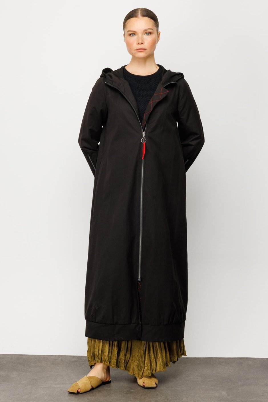 ROUGEX BRRY Kap  Trench-Siyah