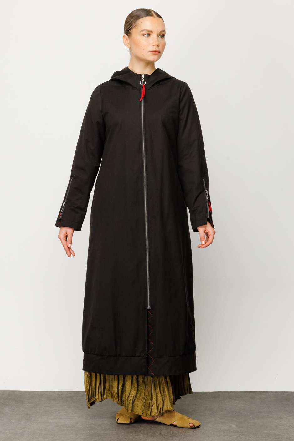 ROUGEX BRRY Kap  Trench-Siyah