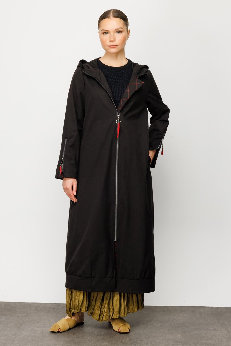 ROUGEX BRRY Kap  Trench-Siyah