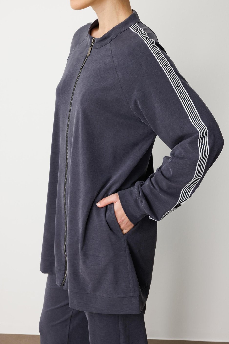 Soft Modal Örme (miccel %55 doğal) İçerikli Garnili Detaylı Pantolon Kombin Takım-Laci