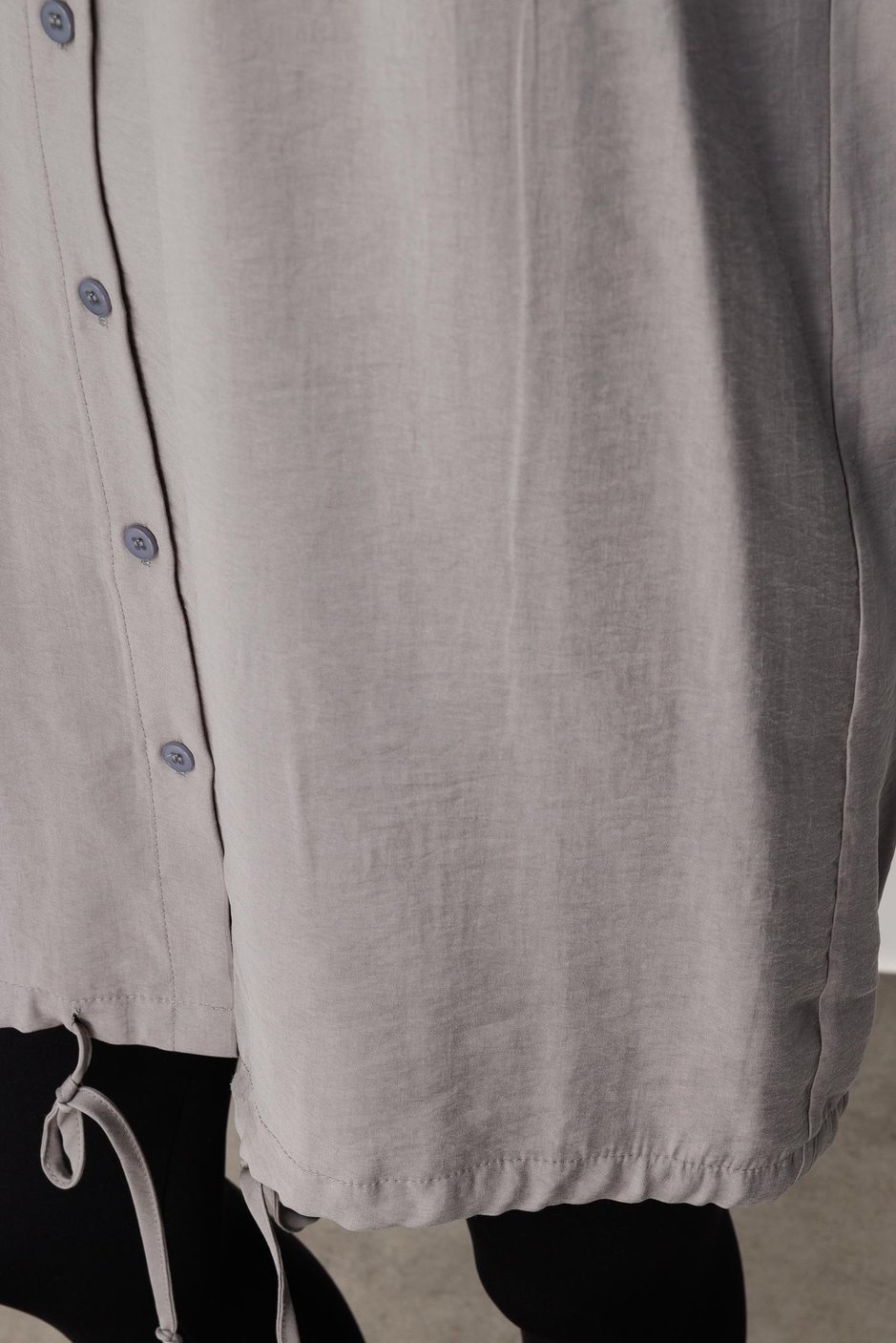 Soft Modal(%90) İçerikli Elişi Çiçek İşlemeli Tunik-Gri